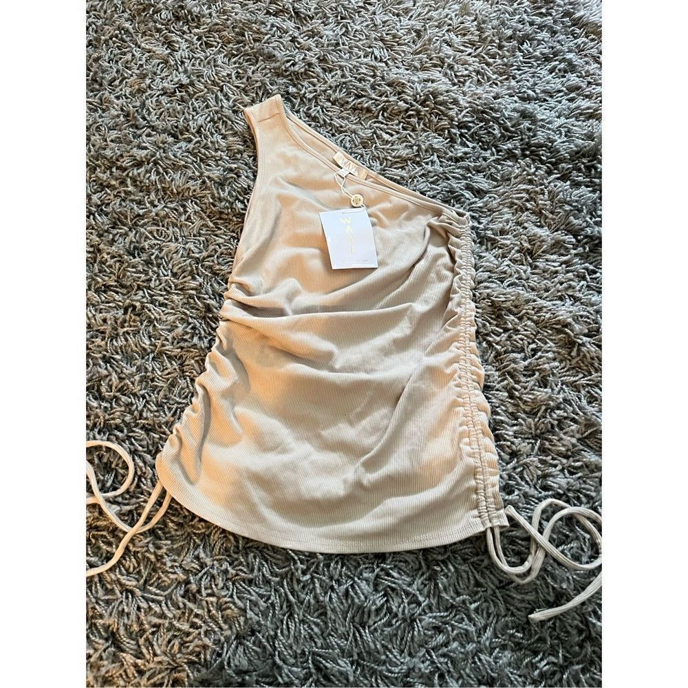 NWT WAYF 1-Shoulder Tank with Adjustable Ruching